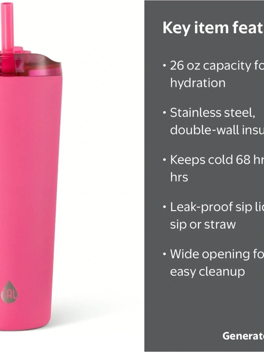 Tal 26oz Insulated PTumbler - Double-Wall Beverage Cup